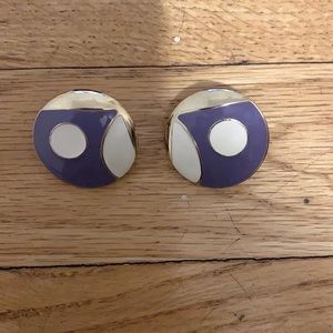 Cute vintage purple/gold/white stud earrings